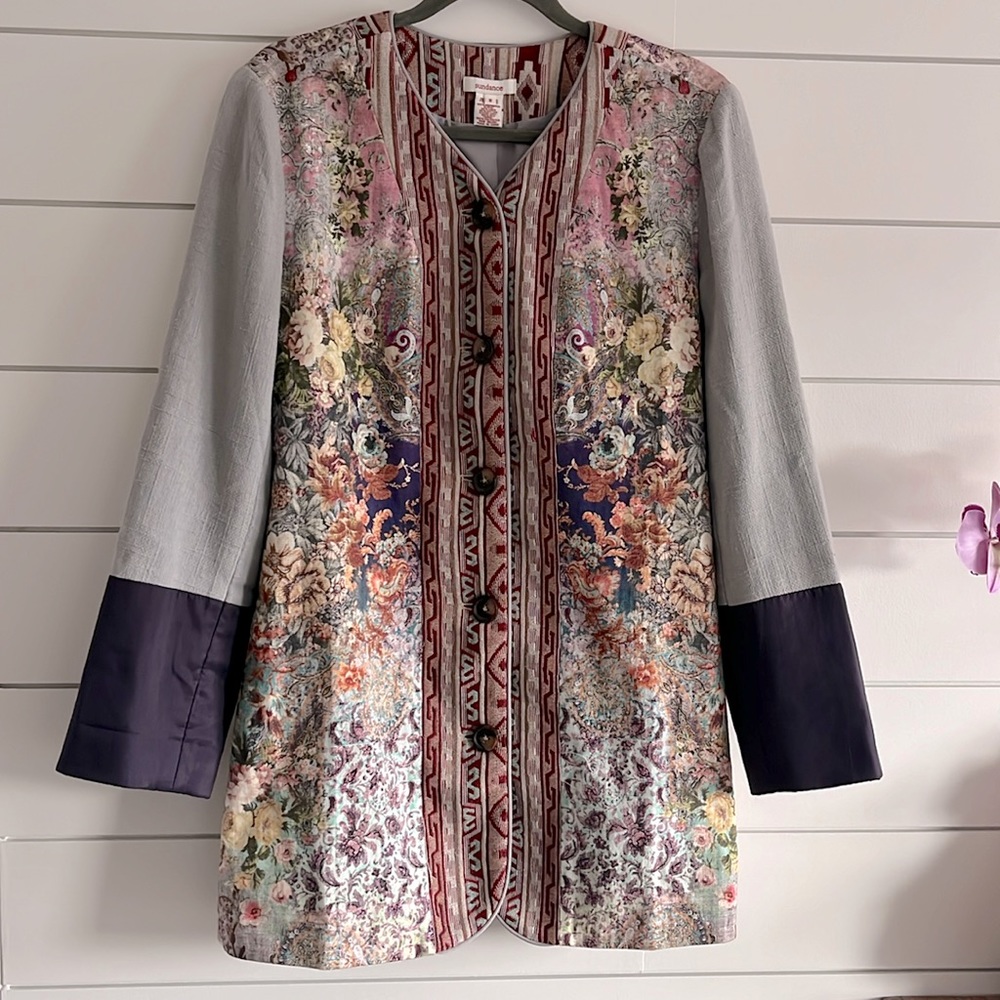Sundance Gray and Purple Blazer with Contrasting Sleeves
